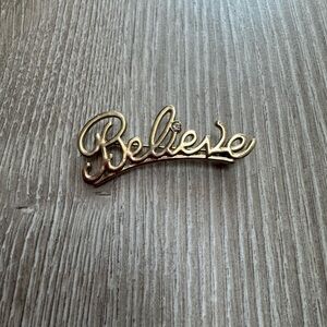 Vintage Gold “Believe” Brooch